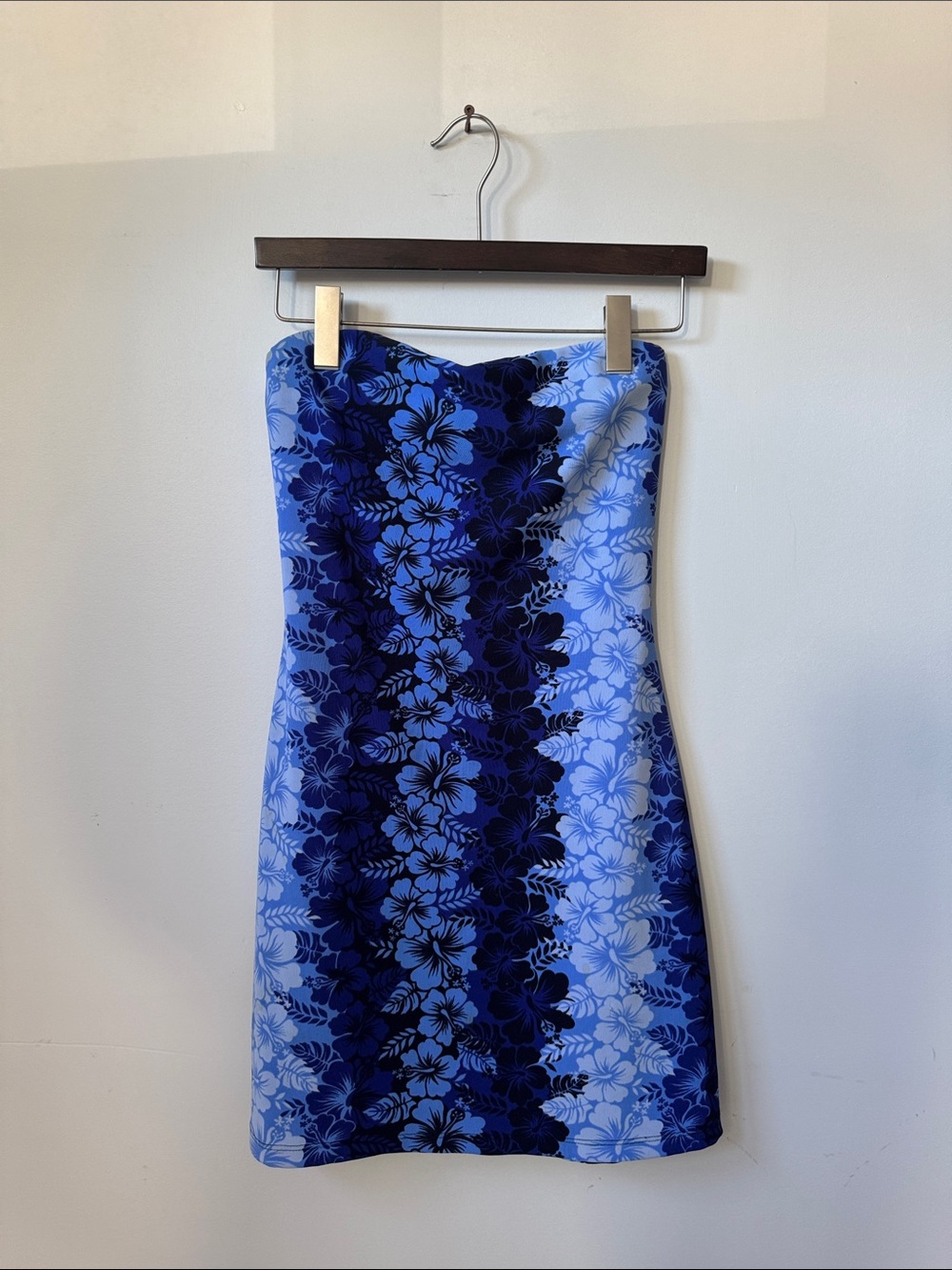 Strapless Blue Stretchy Dress